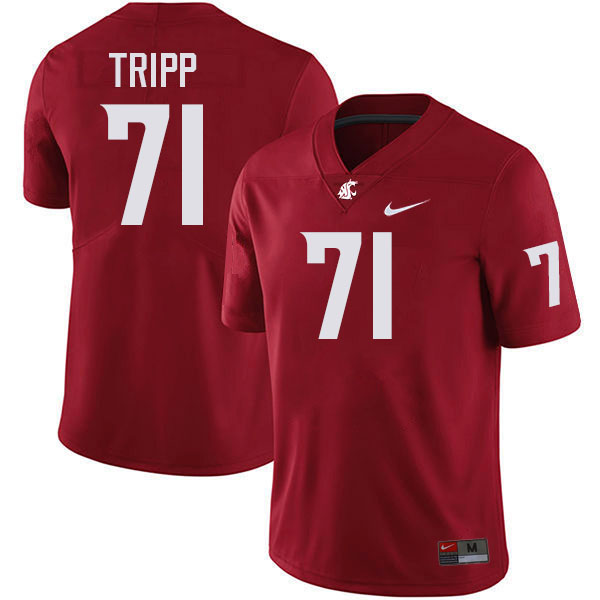 Men #71 Ashton Tripp Washington State Cougars College Football Jerseys Stitched-Crimson